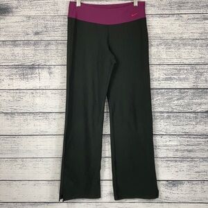 Nike Fit Dry Yoga Pants Small Black w/ Purple Band